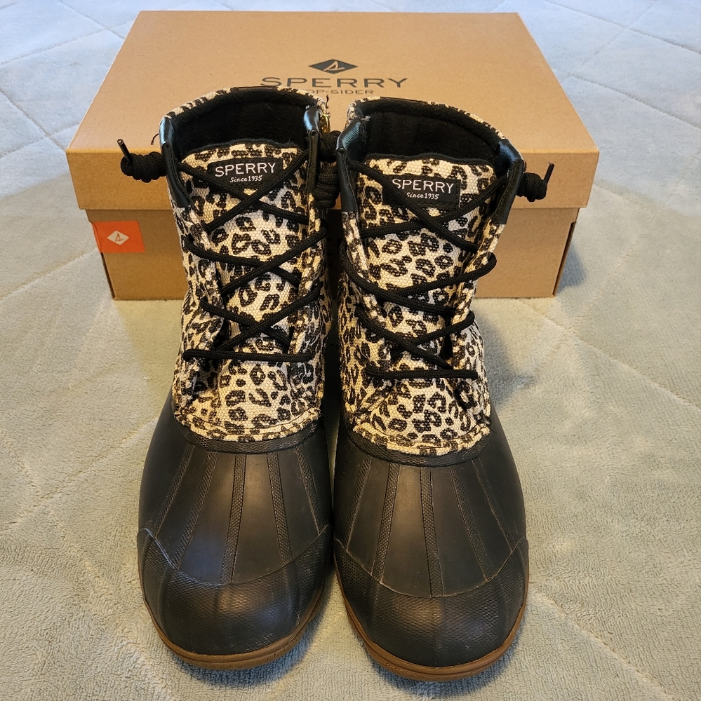 Sperry Animal Print Boots with Waterproof Design